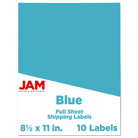 JAM Paper Shipping Labels, 8.5&#x22; x 11&#x22;